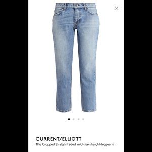 CURRENT/ELLIOTT
The Cropped Straight faded mid-rise straight-leg jeans
